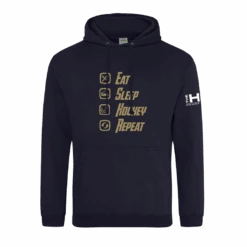 Eat, Sleep, Hockey, Repeat NAVY Hoody -Hockeycentre JH001ESHR Navy GOLD